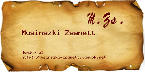 Musinszki Zsanett névjegykártya